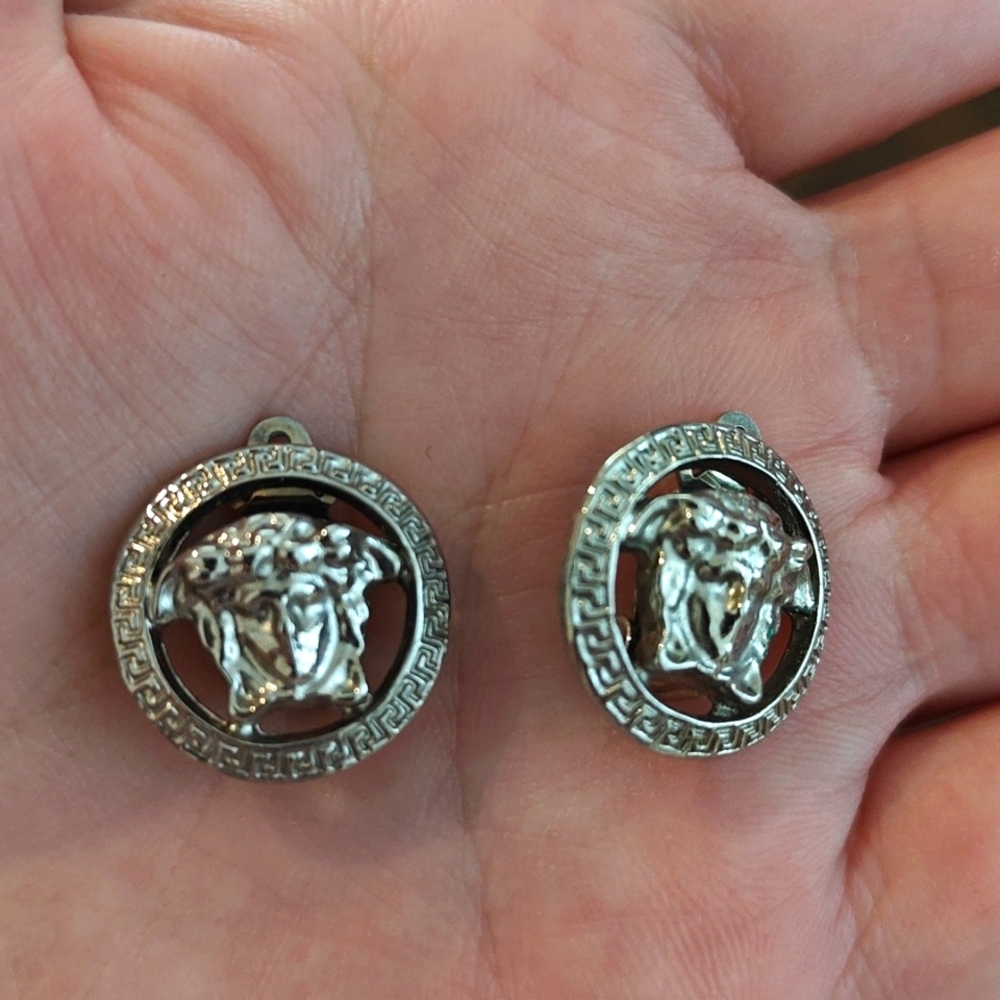 Authentic Versace Medusa Clip Earrings